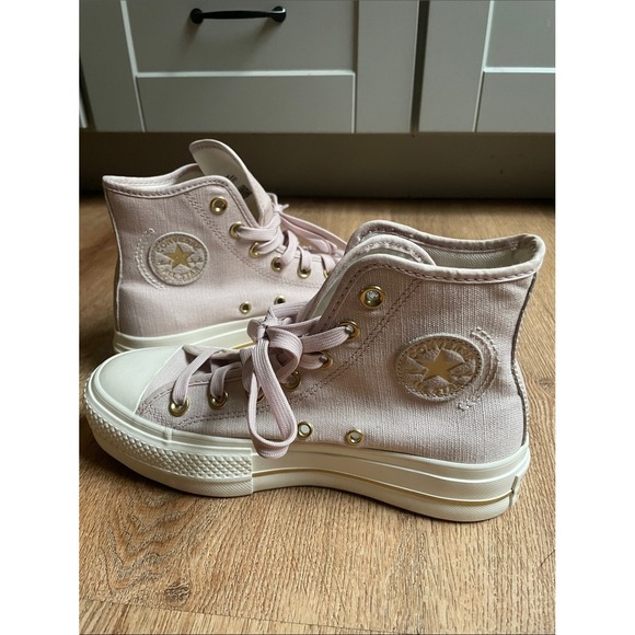 Converse Shoes - Converse Chuck Taylor All Star Lift High Top Pink Gold Platform Sneakers A10431C